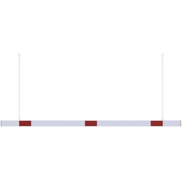 Barrier | aluminium profile | white coated / | red reflecting | white / red | reflecting one-sided | cross tube length: 3000 mm